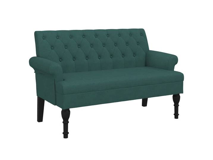 vidaXL Sitzbank Sitzbank mit Rückenlehne Dunkelgrün 120x62x75,5 cm Stoff