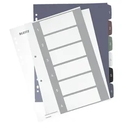 Leitz PC-beschriftbares Register »Style 1236«, Zahlen 1-6 mehrfarbig, 24.5x30.5 cm