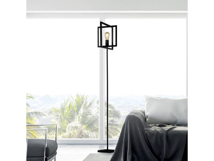 Searchlight Stehlampe Squares, schwarz, für Wohn- / Esszimmer, Metall, Modern