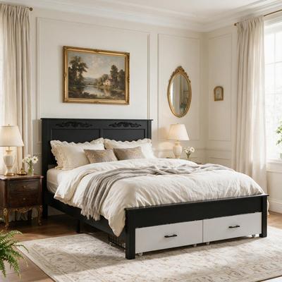 Queen Size Rustic Farmhouse-Style Furniture, Sturdy Frames