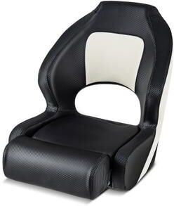 Costway Captain Bucket Seat with Waterproof PVC Leather for Sightseeing Boat-Black