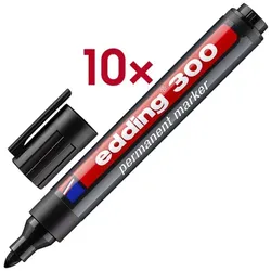 Edding 10x Permanent-Marker »300« schwarz