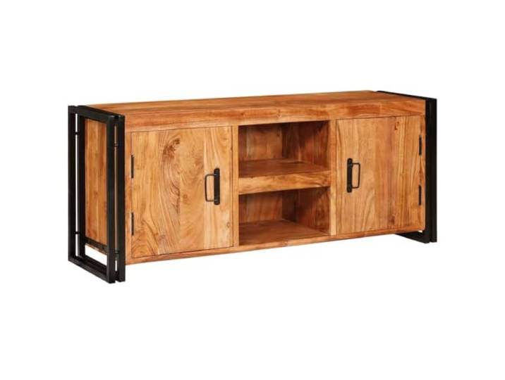 Heofavd TV-Schrank Akazie Massivholz Lowboard Braun 120x33x50 cm
