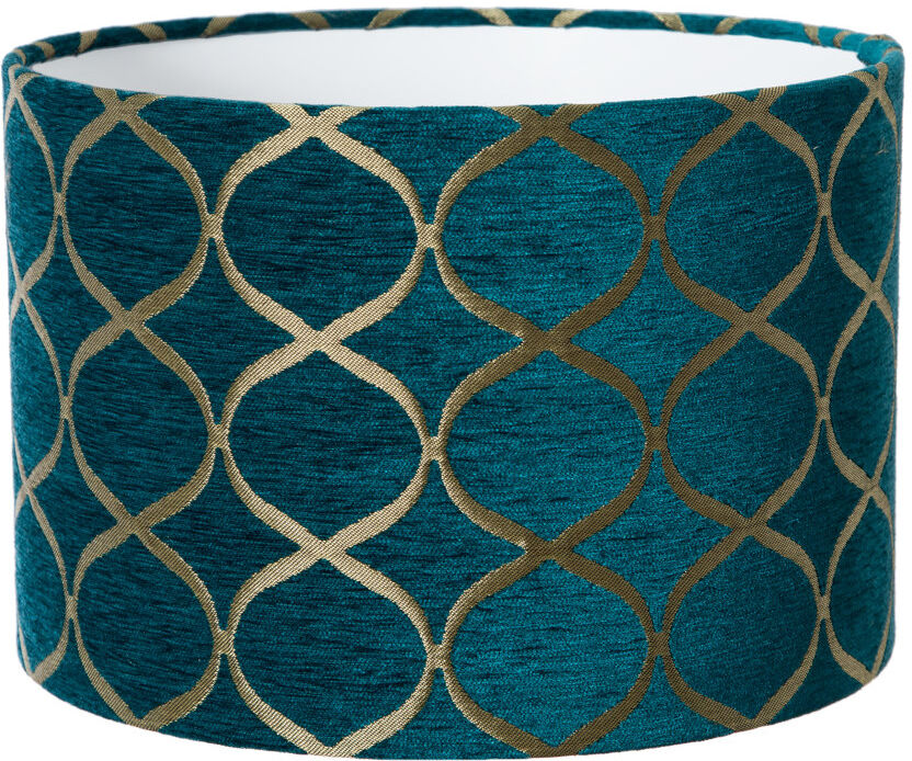 Fairmont Park Drum Velvet Lamp Shade ( Screw On ) Teal 20cm H x 30cm W x 30cm D