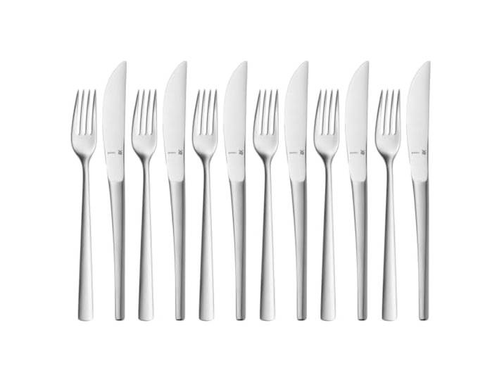 WMF Corvo Dessertbesteck 12teilig, Vorspeisebesteck für 6 Personen, Frühstücksbesteck,Cromargan protect mattiert, kratzbeständig, spülmaschinenfest