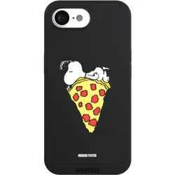Nivocase Handyhülle für Apple iPhone 17e Hülle NIVOpure Case Schwarz Pizza Peanuts Snoopy (Apple iPhone 17e), Smartphone Hülle, Schwarz