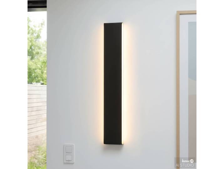 Akku-Wandleuchte KRIM 47cm Schwarz/Schwarz Aluminium, pulverbeschichtet LED LED-Platine