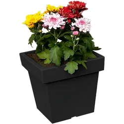 POWERTEC GARDEN Pflanztopf „Vigo“ aus Kunststoff, ca. 4 Liter - eckig - Anthrazit