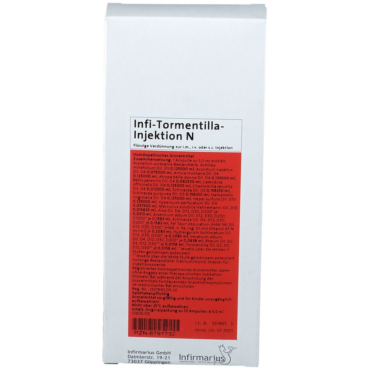 Infi Tormentilla Injektion N 10x5 ml Ampullen
