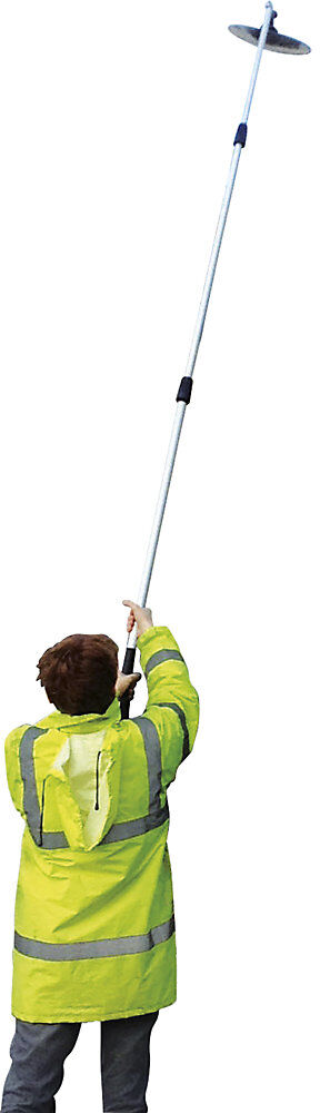 Inspektionsspiegel, Polymir®, Ø 300 mm, 3 m Teleskopstange + LED Vialux
