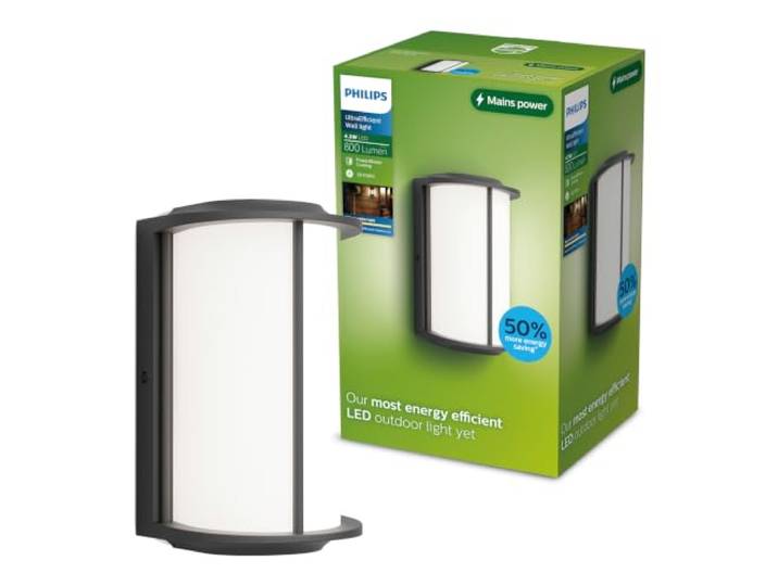 Philips Reese ultraeffiziente Wandleuchte für den Außenbereich 2700K 800lm Anthrazit