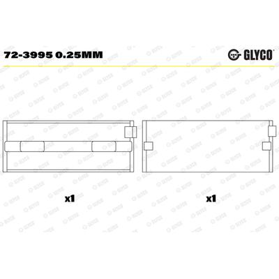 GLYCO Kurbelwellenlager 72-3995 0.25mm