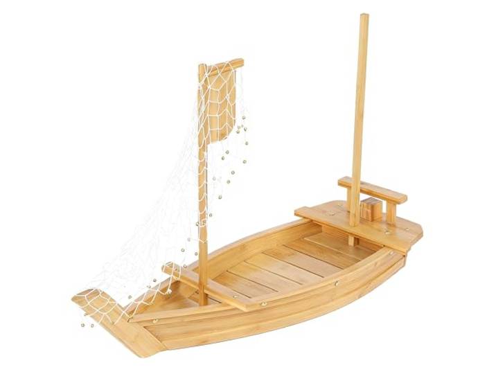 LEQC 31,5 Zoll (80cm) Bambus Sushi Boot Serviertablett, Sushi Teller für Restaurant Teller Gewerbe, Extra Groß Sushi Tablett Servierboot Platte für Restaurantware oder Zuhause