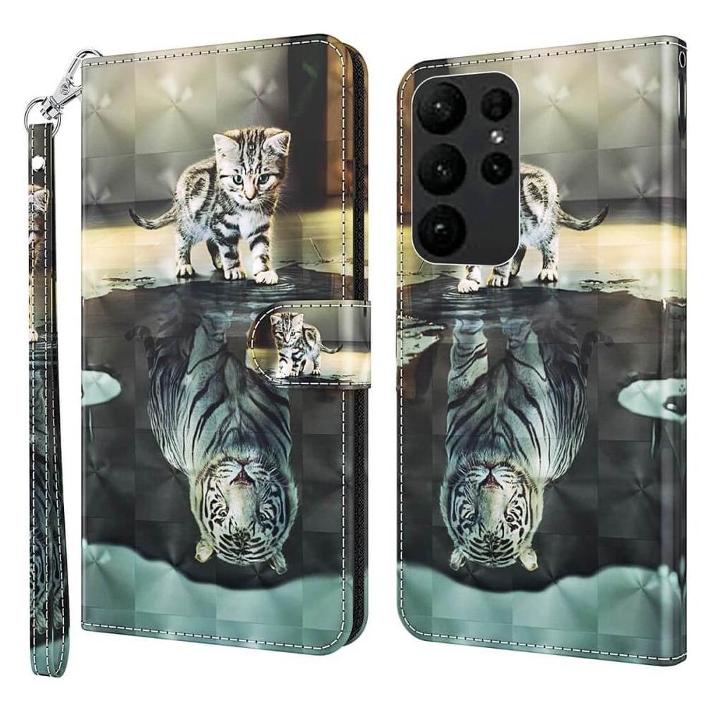 Cover-Discount Etui Glitzer Effekt Katze (Samsung Galaxy S24 Ultra) (660171387B)