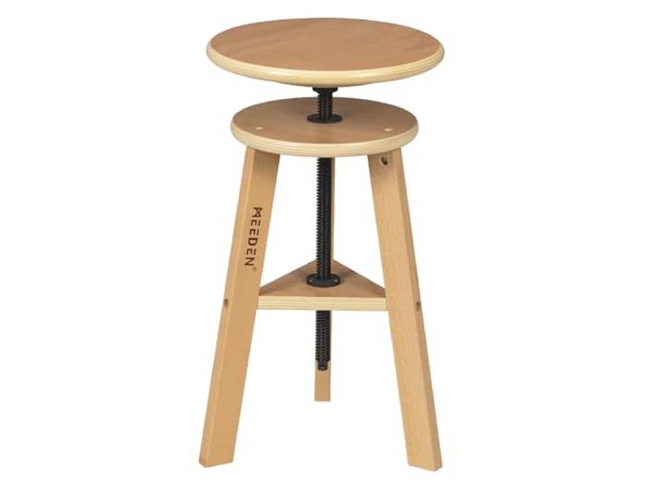 MEEDEN Zeichenhocker mit Verstellbarer Höhe: Holz Hocker bis zu 100kg Künstlerhocker, Büro- und Atelierhocker Buchenholz ideal für Künstlerateliers, Heimgebrauch, Küche, Bars, Narturfarben