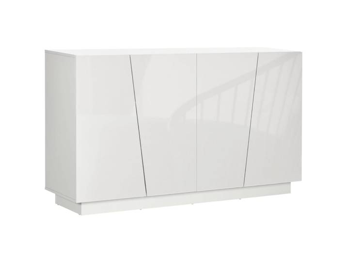 Meuble de rangement placards à portes étagère réglable blanc brillant
