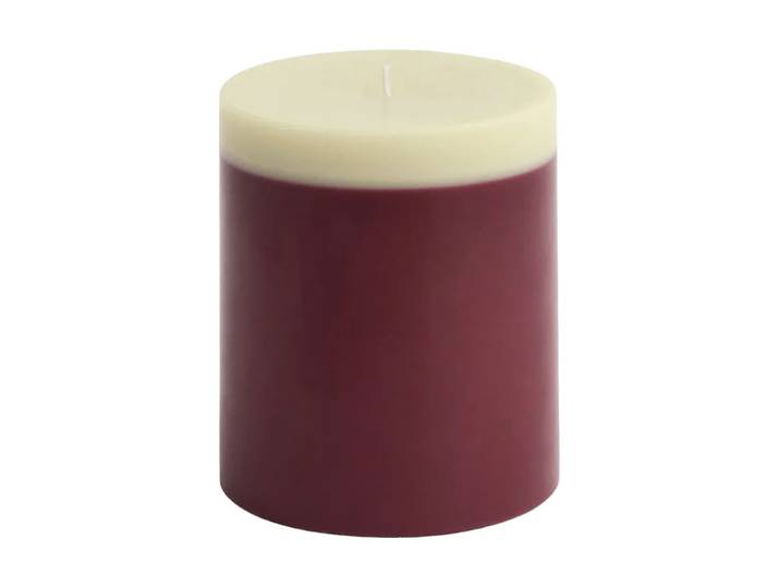 HAY Silo Candle blockkaars Bordeaux-limoenwit, Ø9,5x11 cm