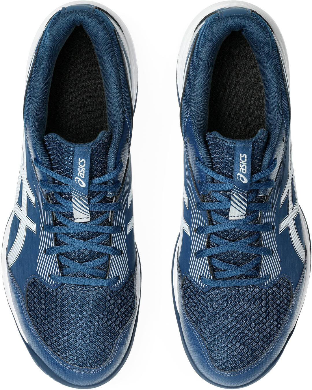 Hallenschuh ASICS "GEL-TASK 4", Herren, Gr. 49, weiss (mako blau, weiß), Synthetik, Schuhe Hallenschuh, für Hallensport mako blau, weiß 49
