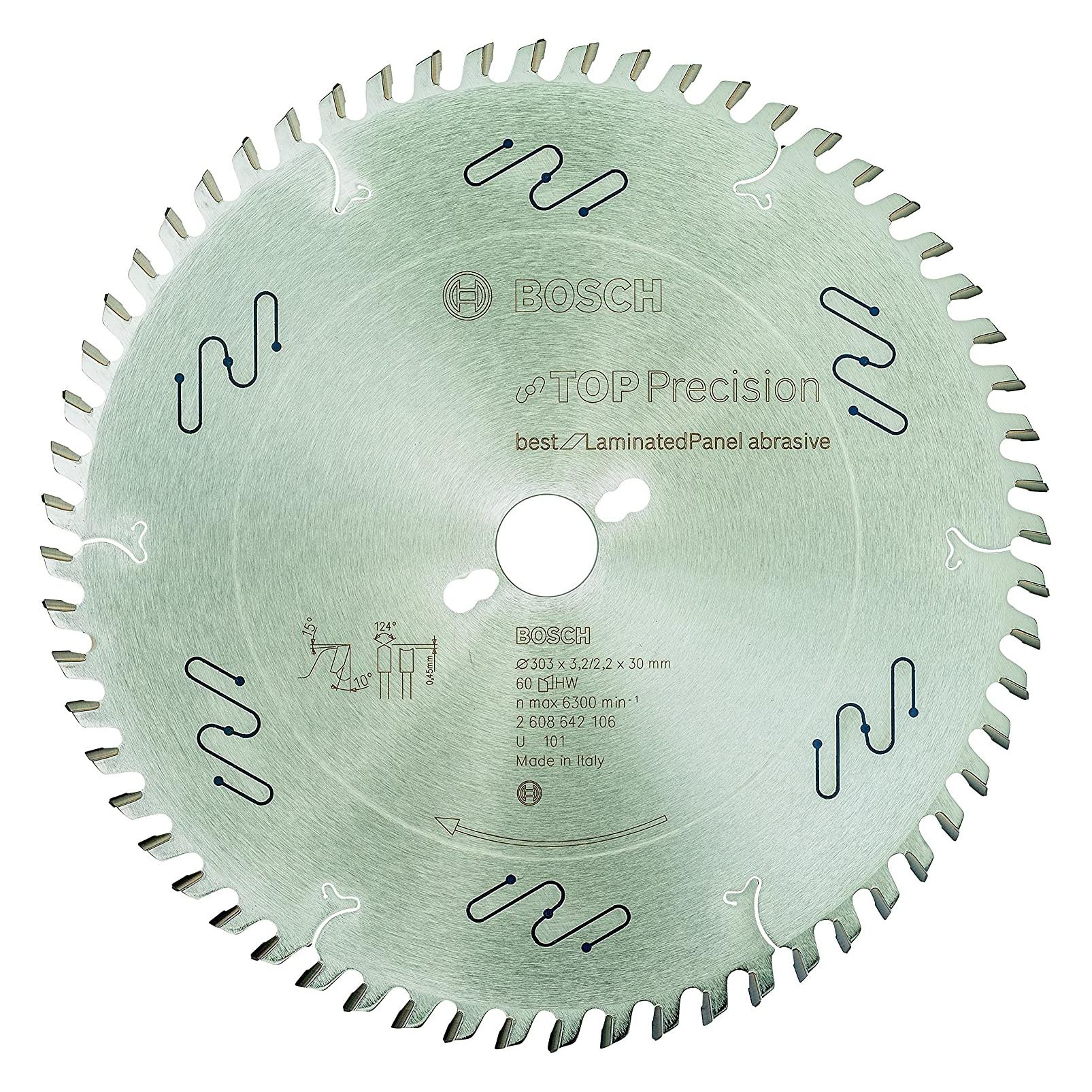 Bosch Professional Zubehör Kreissägeblatt Top Precision Best for Laminated Panel Abrasive 303x30x3,2 mm, 60 (2608642106)