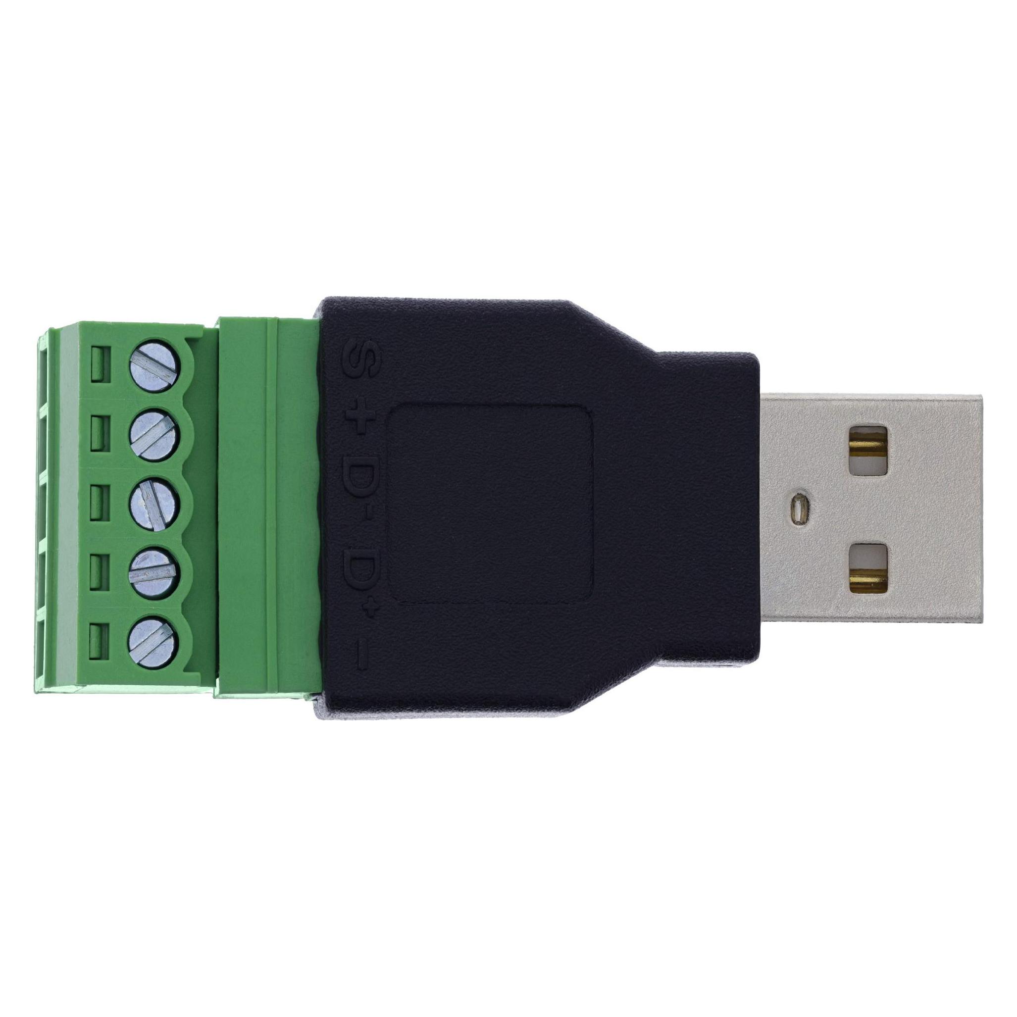 InLine USB-A Stecker auf Terminalblock (USB 2.0) (92504A)