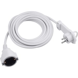 Meister Verlängerungskabel 7432530, für innen, Schutzkontakt, Kabeltyp H05VV-F aus Kunststoff, weiß, 5 m