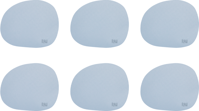 Aida Raw Silikone Coaster 6-Pak Sky Blue