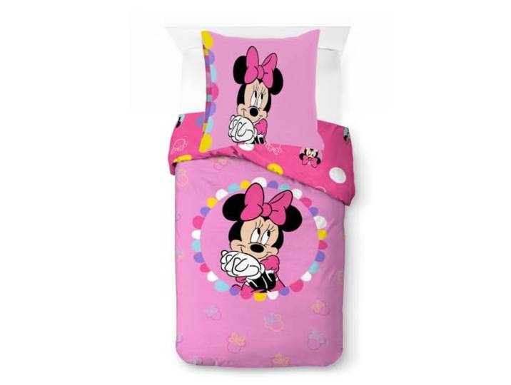 Disney Minnie Mouse Kinder Bettwäsche-Set 100% Baumwolle, Rosa
