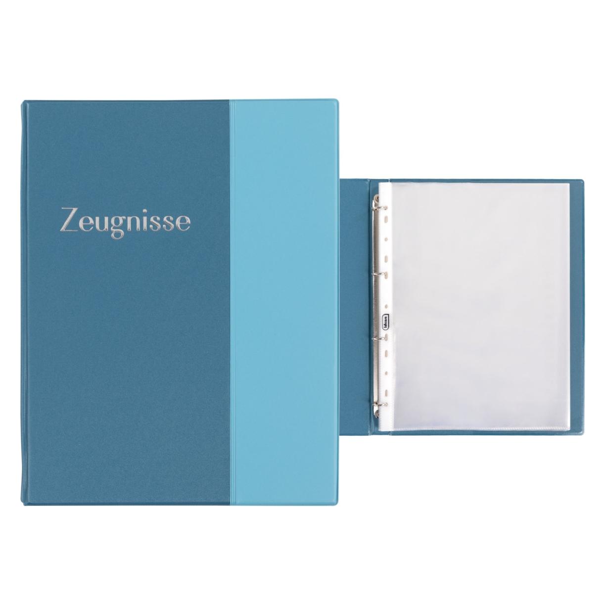 Idena Zeugnismappe Ringbuch mit 10 Klarsichthüllen 100µ pastell blau DIN A4 (A4, 1x) (70016980)
