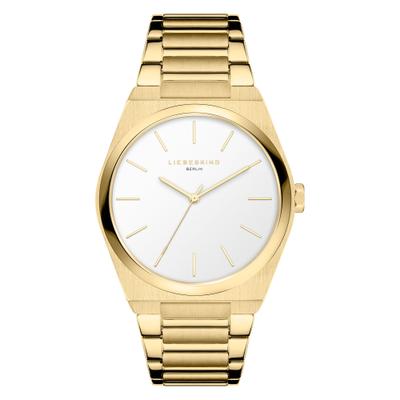Quarzuhr LIEBESKIND BERLIN "Minimalist 48 mm", gold (goldfarben, silberfarben), Armbanduhren, Damen, goldfarben, Quarzuhr, Armbanduhr, Damenuhr, Herrenuhr, Edelstahlarmband, analog