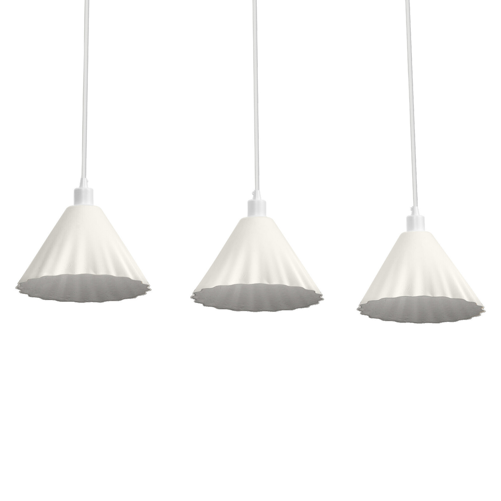 LEDVANCE Pulp witte drievlammige decoratieve hanglamp van metaal en papier-maché met E14 fitting