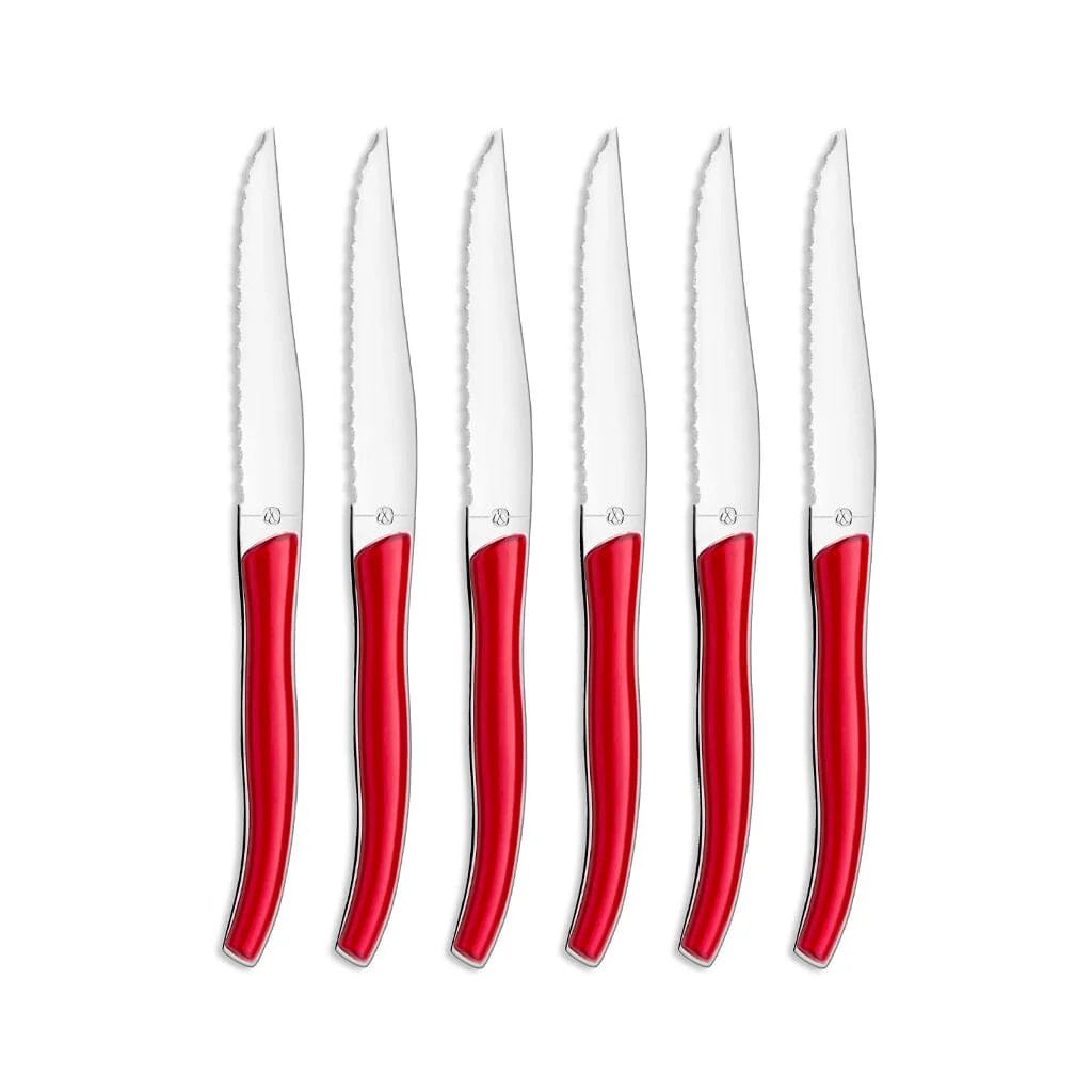 Amefa Sky Lag 6 Steakmessen - Rood