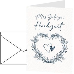 LUMA Hochzeitskarte 2841, Klappkarte mit Umschlag, 11,5 x 17 cm