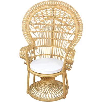 Rattanstuhl, beige (gestell natur), HOFMANN LIVING AND MORE, Stühle, Rattanstuhl, mit Kissenauflage