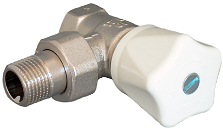 Oventrop Baureihe HRV Handregulierventil 1191504 1/2", Eck, Messing vernickelt