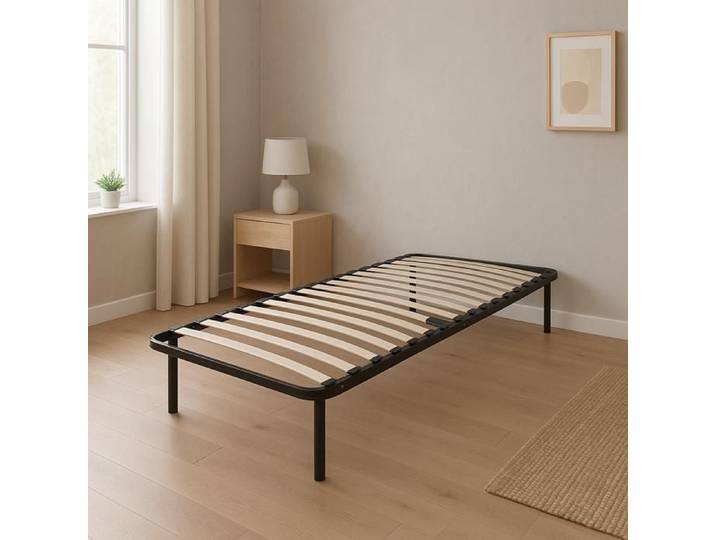 jacky - Solide et Confortable Sommier 80x190 x 29 cm Cadre a lattes 6 Pieds en Metal - Montage Rapide et Facile