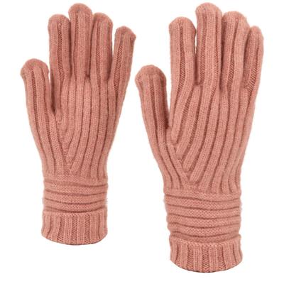 Strickhandschuhe STYLEBREAKER "Strickhandschuhe mit Rippenmuster", Damen, rosa (rosenholz), Obermaterial: 65% Polyacryl PAN. 35% Wolle WO., Modisch, Handschuhe