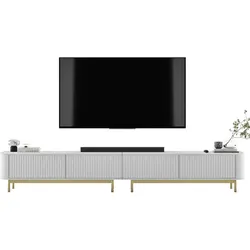 TV-LOWBOARD 2er-Set Aurora Weiß matt 280 cm mit Metallrahmen