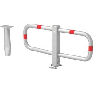 Alberts Parkbügel Stoppy I, 770013, klappbar, zum Einbetonieren, 95 x 45cm, mit Zylinderschloss