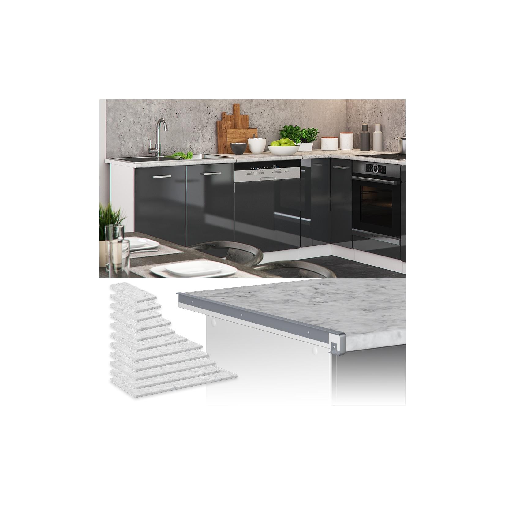 Vicco Küchenarbeitsplatte R-Line Marmor Weiß 97 cm