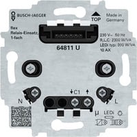 Relais-Einsatz flex Typ 64811 U, 3-Leiter-Anschlusstechnik, Unterputzmontage schwarz (glänzend), Retail