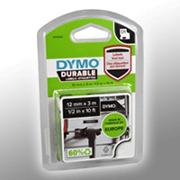 Dymo Label Band D1 1978365 weiß auf schwarz 12mm x 3m