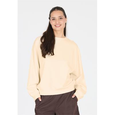 Sweatshirt ATHLECIA "Cabell", Damen, Gr. 38, beige, 100% Baumwolle, bedruckt, lang, Rundhals, Sweatshirts Sweatshirt, mit superweichem Tragegefühl