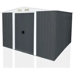 Geräteschuppen mit Doppelschiebetür und Belüftung aus Metall Gerätehaus SAFE XL