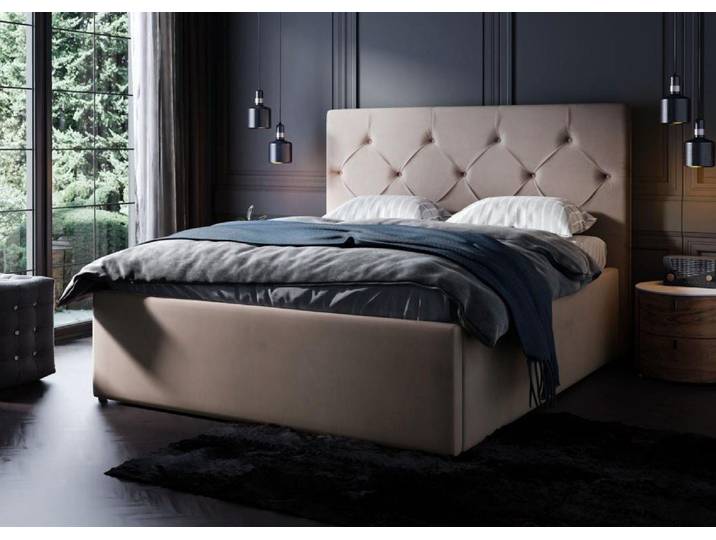 Xlmoebel Polsterbett Luxus Samt Doppelbett 180x200cm für Schlafzimmer Design, Made in Europa