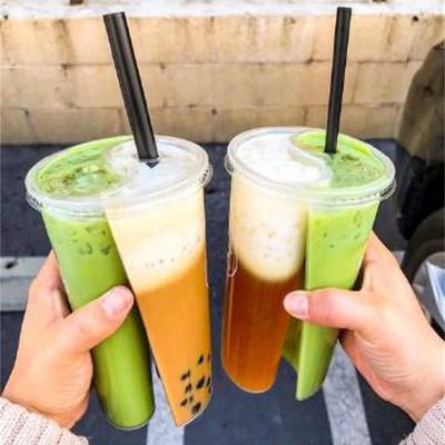 The Handy Homestead Disposable Plastic Cups With Lids For Bubble Tea & Smoothies Disposable Plastic Cups With Lids For Bubble Tea & Smoothies