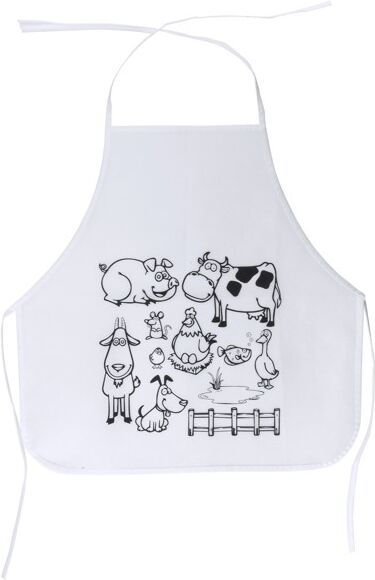 Tablier enfant à personnaliser à colorier en non-tissé Pachu blanc TAILLE UNIQUE POUR ENFANT