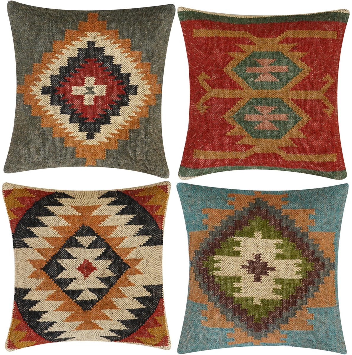 Handgeweven Turkse kussenhoes vintage decoratieve kussensloop Stijl-09