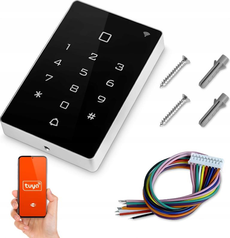GOMEDIA Smart Toetsenbord met Codevergrendeling, Encryptor, Deurbel en RFID-kaartlezer met WiFi en TUYA ondersteuning