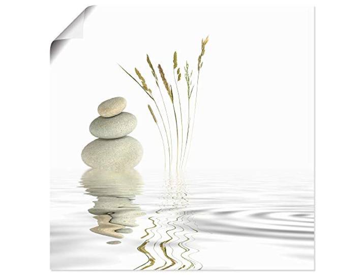 ARTLAND Wanddeko Poster & Kunstdrucke Wandposter Zen Asien Asiatisch Wellness Spa Entspannung Natur Steine See T5VB