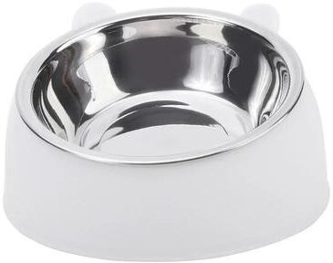 Uplift Essentials Ergonomic Inclined Stainless Steel Pet Feeding Bowl white